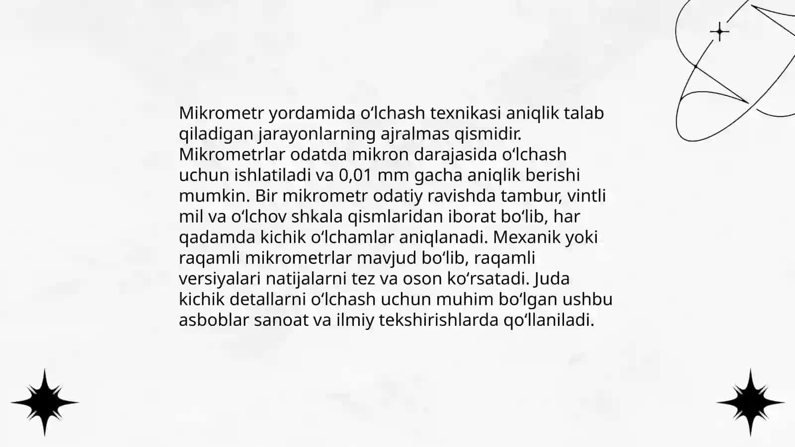 Oʻlchashlarni bajarish metodikasi 4