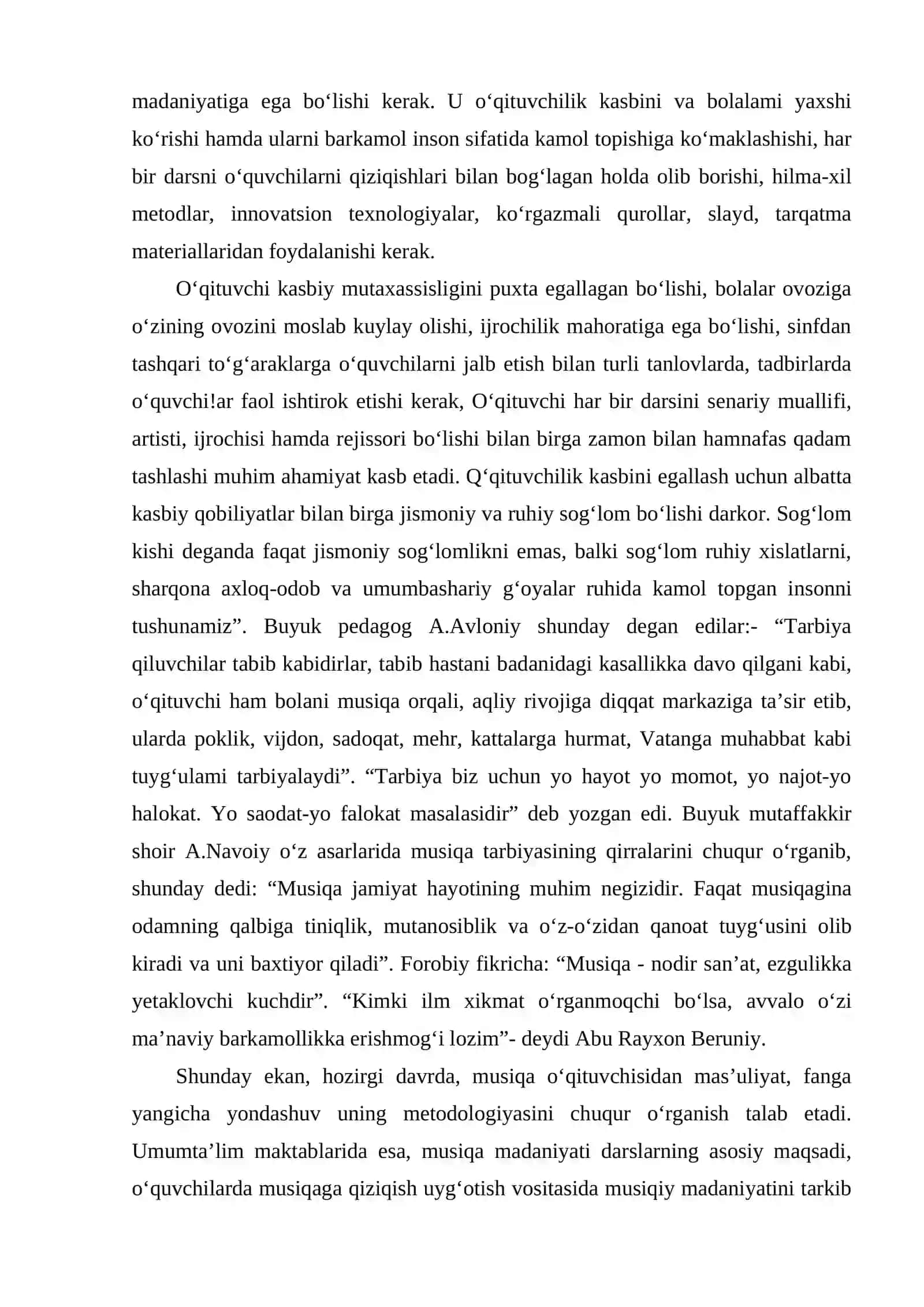 Musiqa darslarida umuminsoniy qadiriyatlarni shakilantirish 4