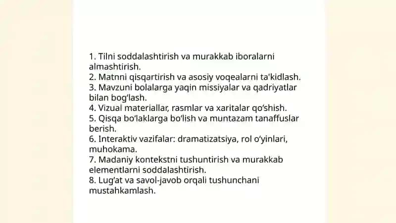 Epik asarlar ustida ishlash uchun metodik tavsiyalar 4
