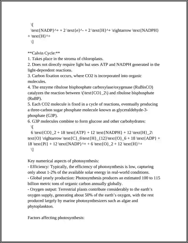 Photosynthesis in Plants 4
