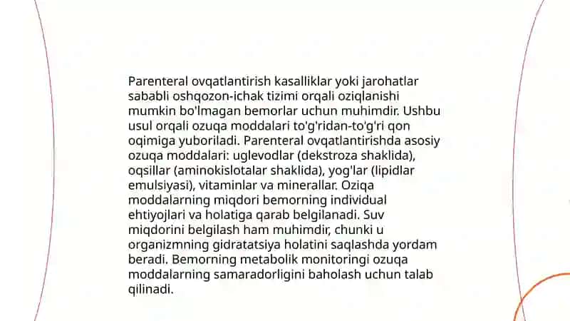 Enteral va porenteral ovqatlantirish 4