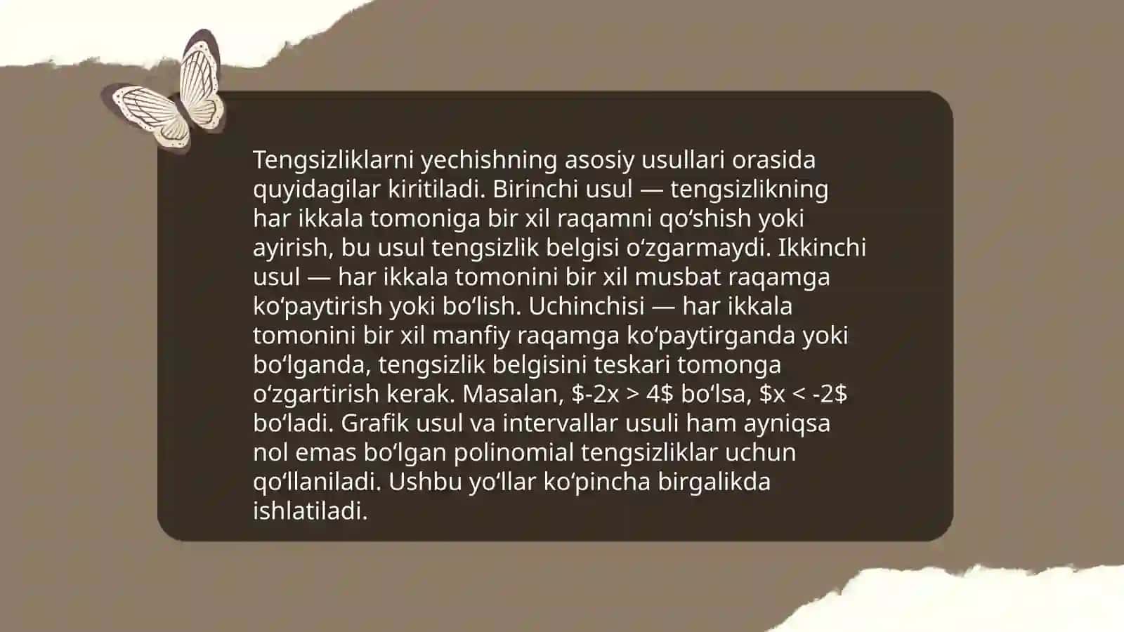 Tengsizliklar asoslari 4