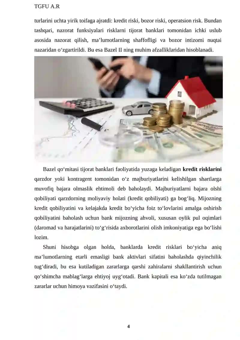 Kredit tavakkalchiligi qiymatini baholash 4