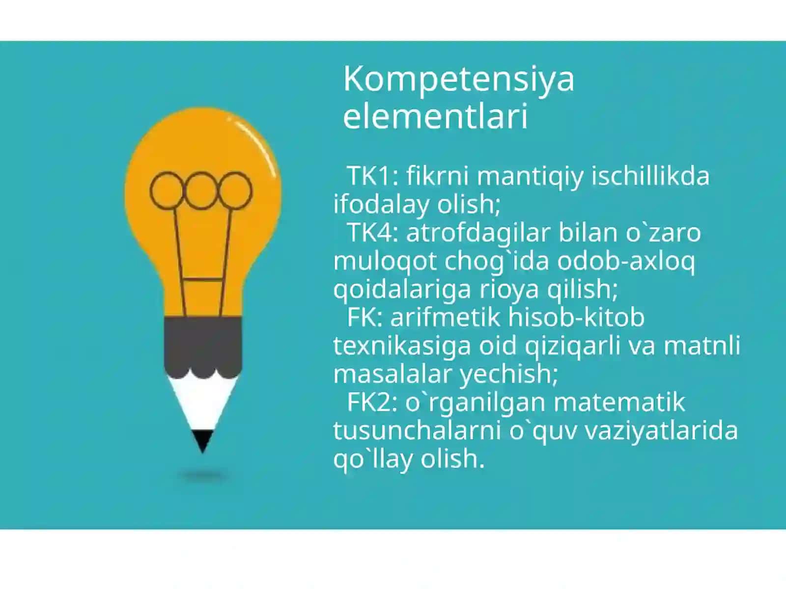 4-sinf Matematika 'Yil davomida o'tilgan mavzularni mustahkamlash' taqdimot 4