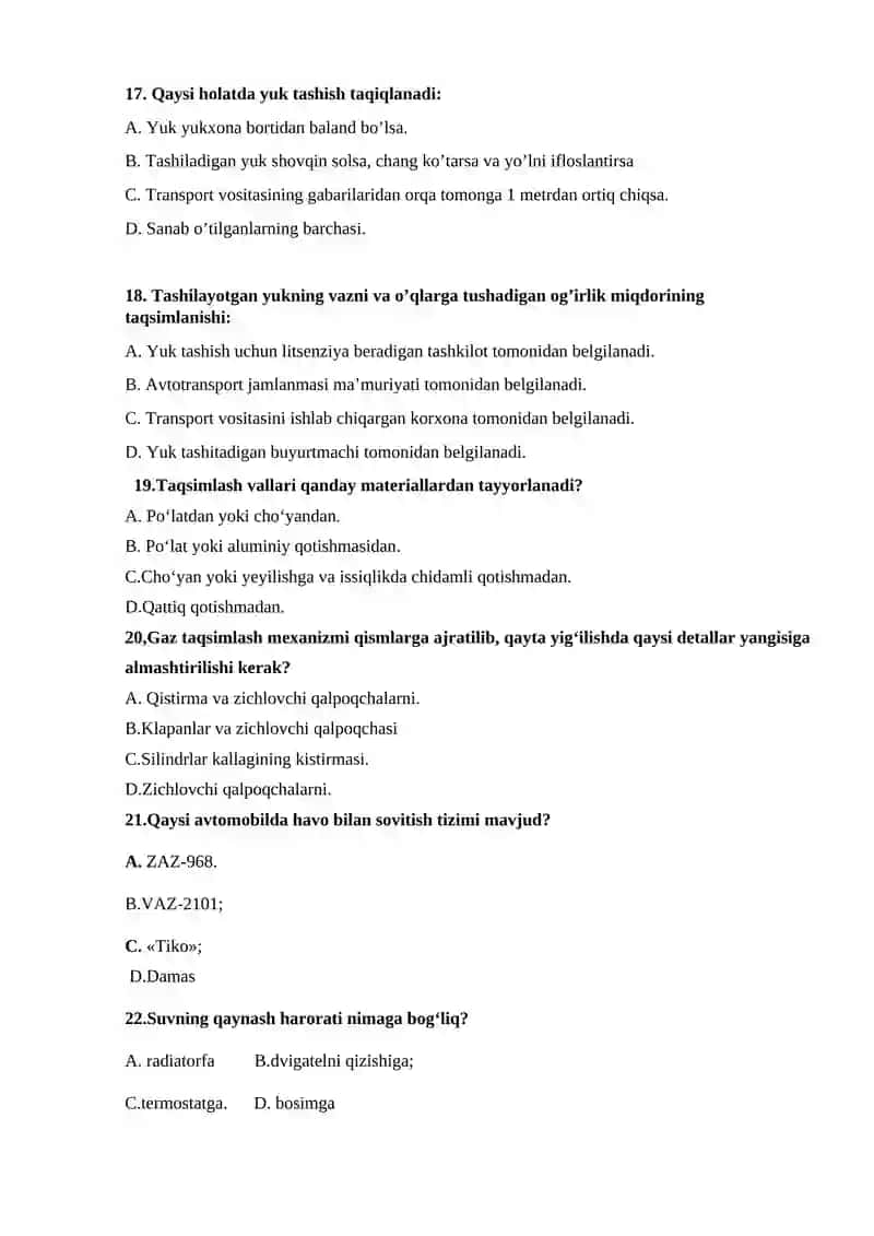 YHQ dan 2026 36talik test javobi bilan 4