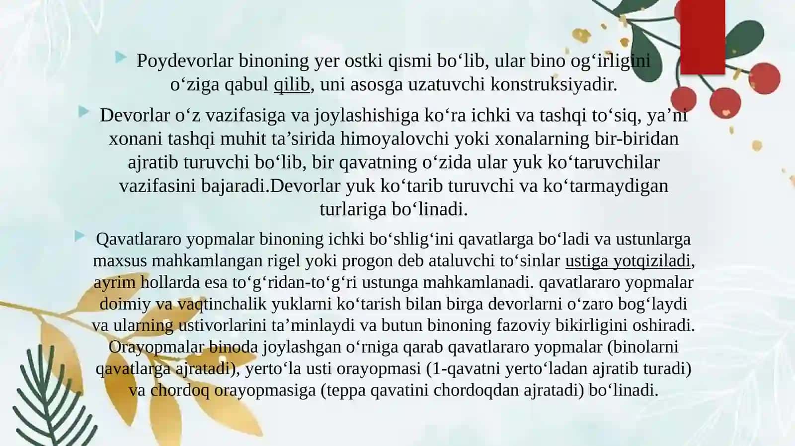 Binoning konstruktiv qismlari 4