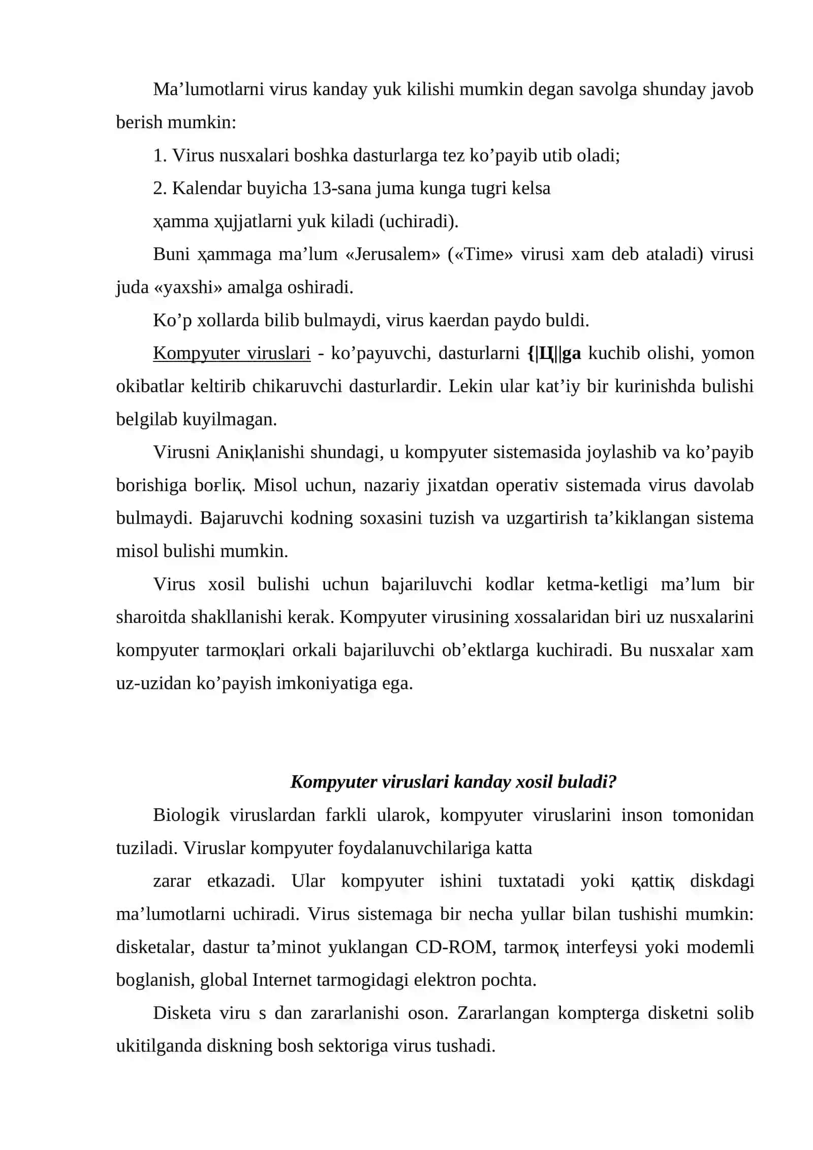 Kompyuter viruslari haqida umumiy tushunchalar 4