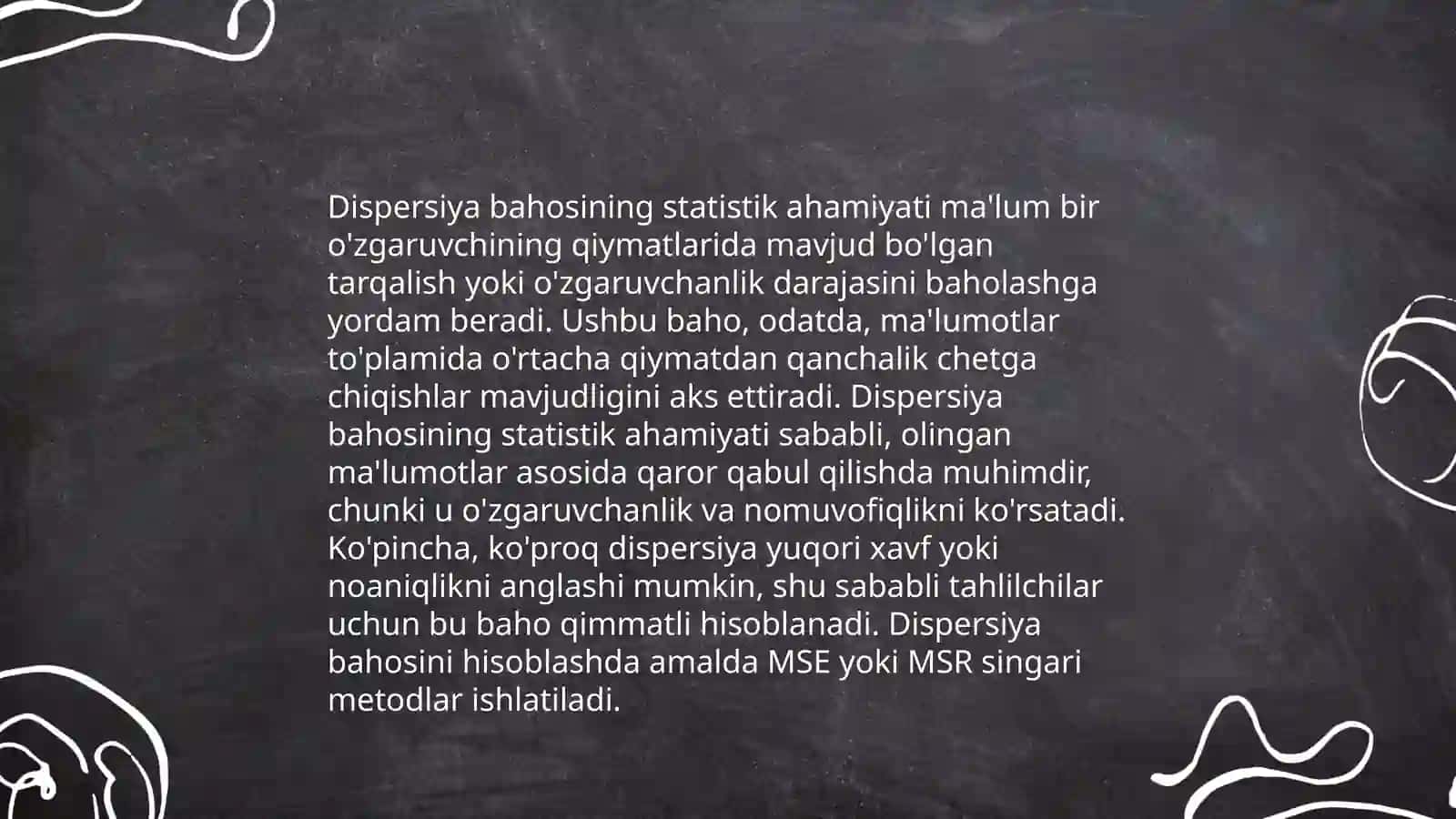 Dispersiya bahosining nazariy asoslari 4