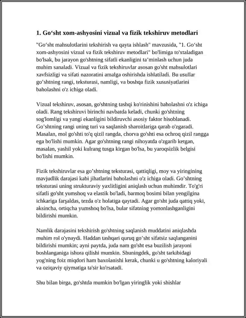 Goʻsht mahsulotlarini tekshirish va qayta ishlash 4