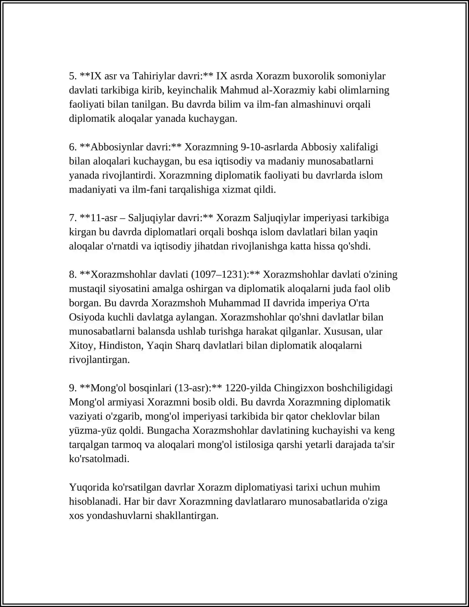 XORAZMSHOHLAR DIPLAMATIYASI 4