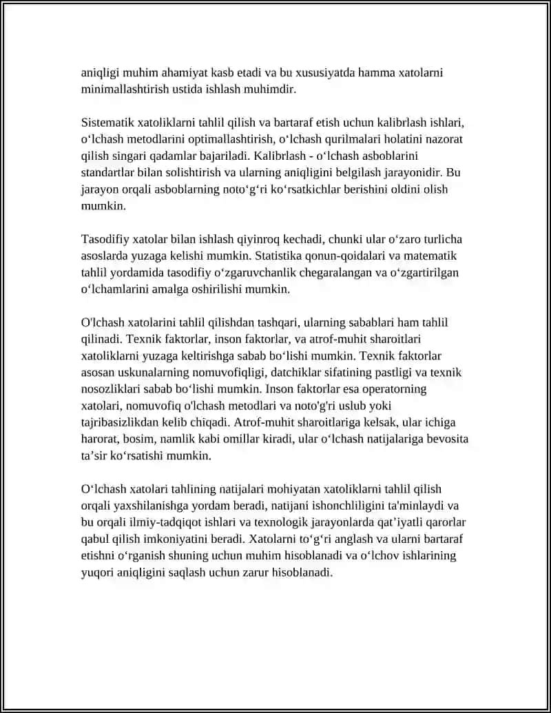 OʻLCHASHLAR XATOLIKLAR TURI 4