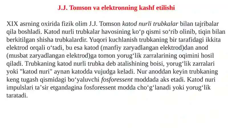 Atom va Yadro tuzilishi haqida 4