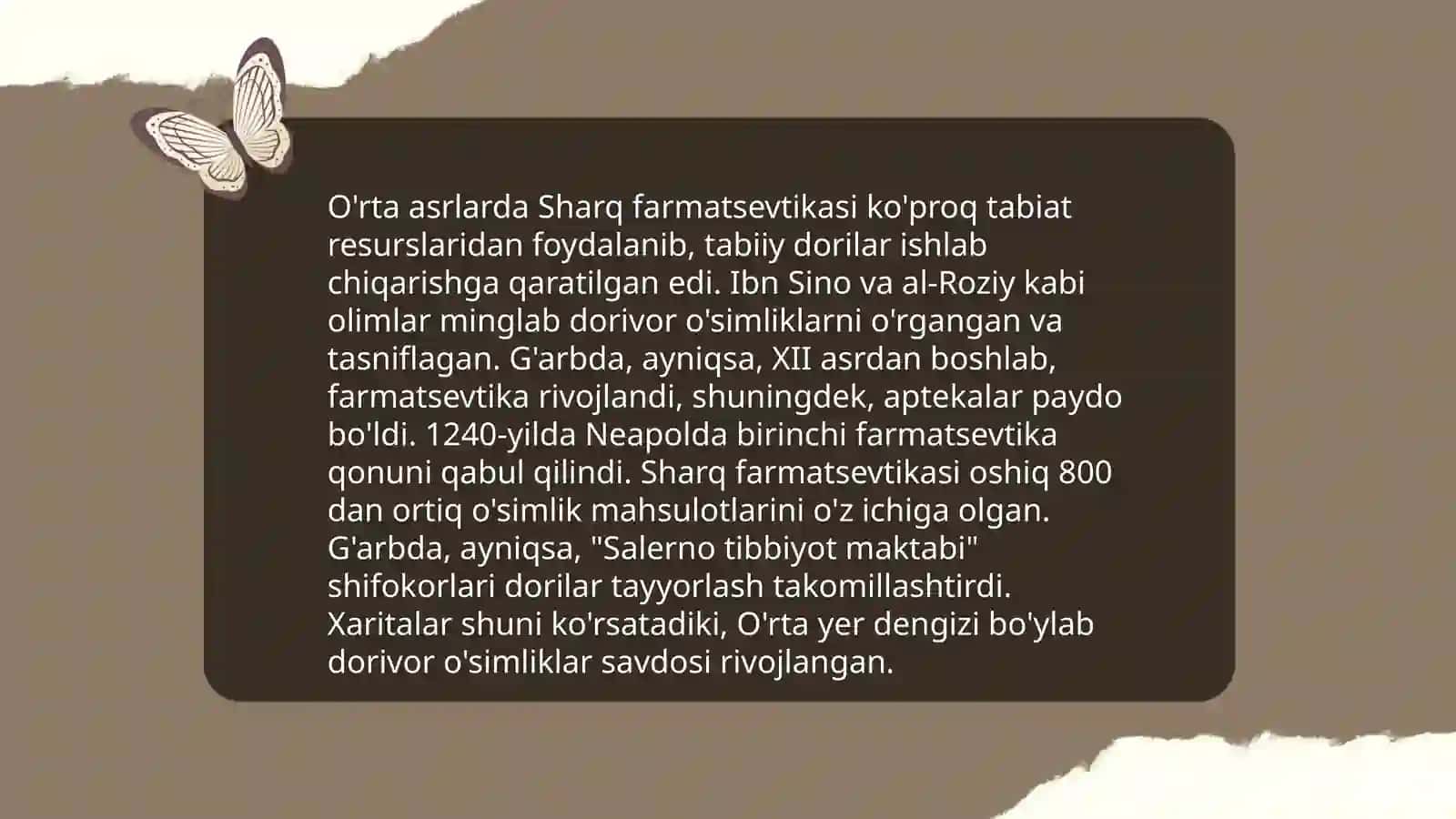 Farmatsevtik kimyo fanining rivojlanish tarixi 4