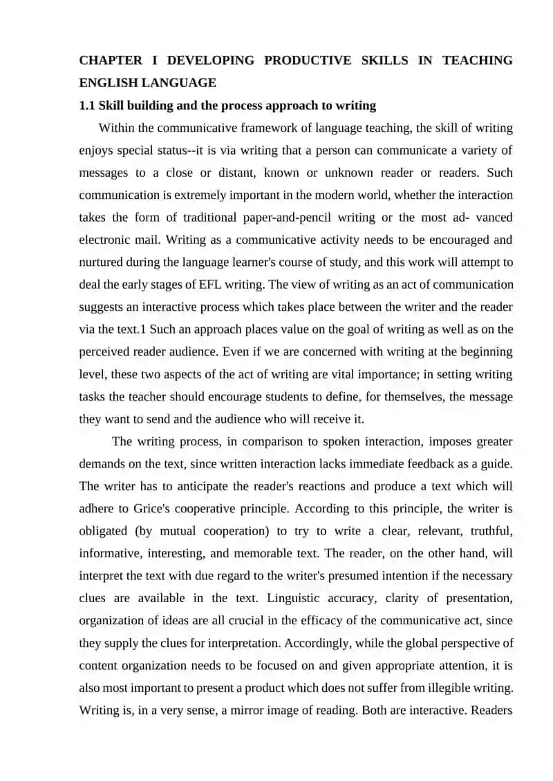 Course Paper on Developing Language Skills in English Teaching 4