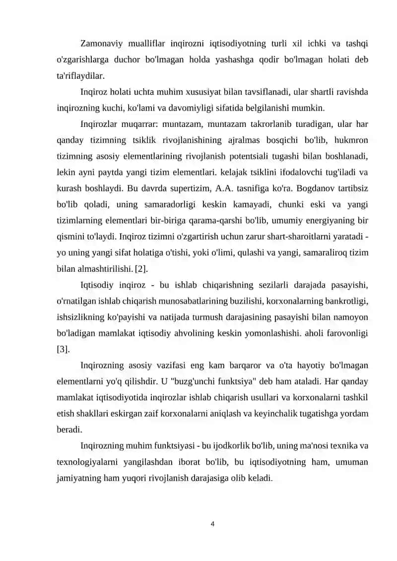IQTISODIY INQIROZLARNING MAZMUNI VA VUJUDGA KELISH SABABLARI 4