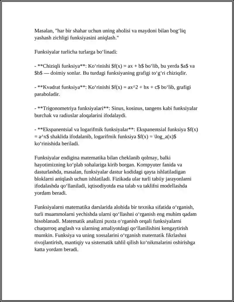 FUNKSIYA TASHKIL ETISH 4