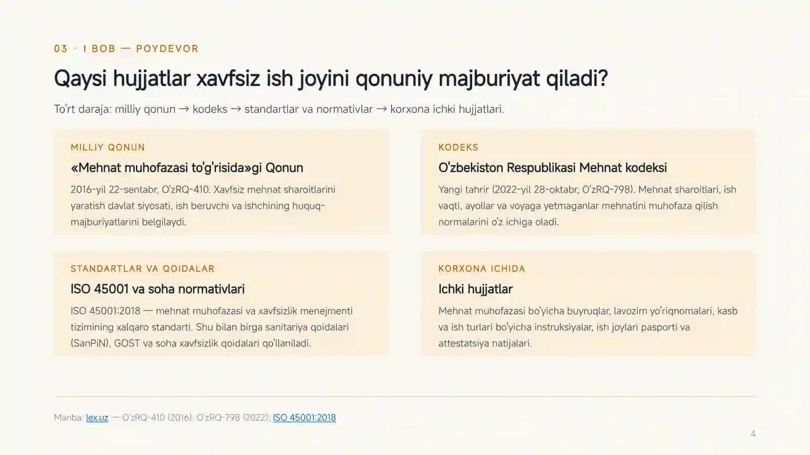 Mehnat muhofazasi bo'yicha xavfsiz ish joyini tashkil etish 4
