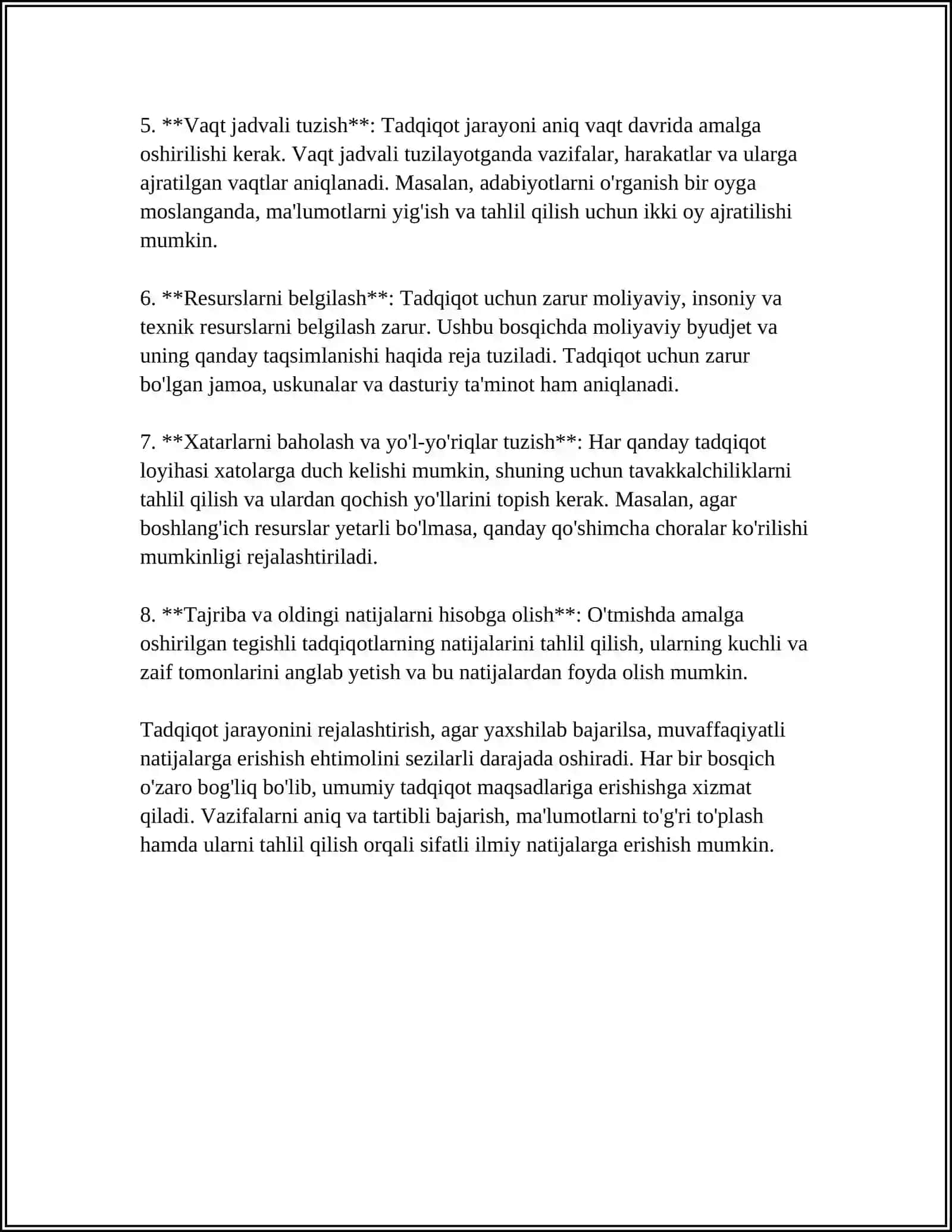 Tadqiqot Jarayonini Tashkil Etish 4