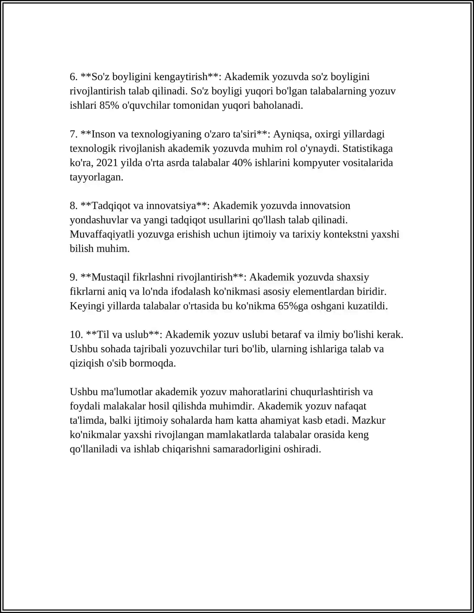 MUSTAQIL ISH Mavzu: AKADEMIK KO’NIKMALAR VA KASBIY KOMPETENTLIK 4