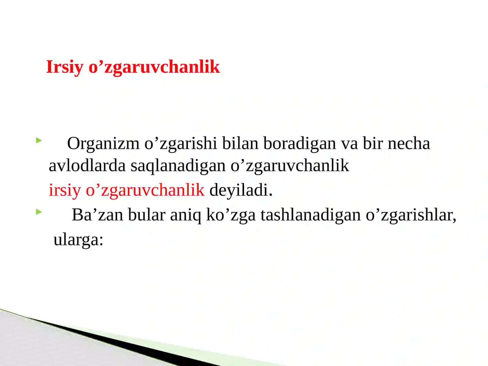 MUTATSION O’ZGARUVCHANLIK 4