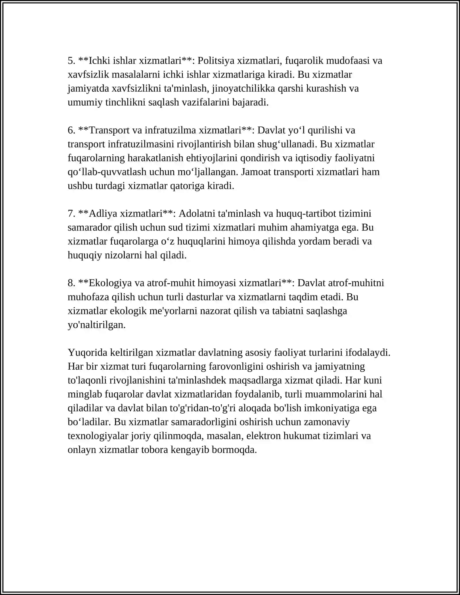 DAVLAT XIZMATLARI 4
