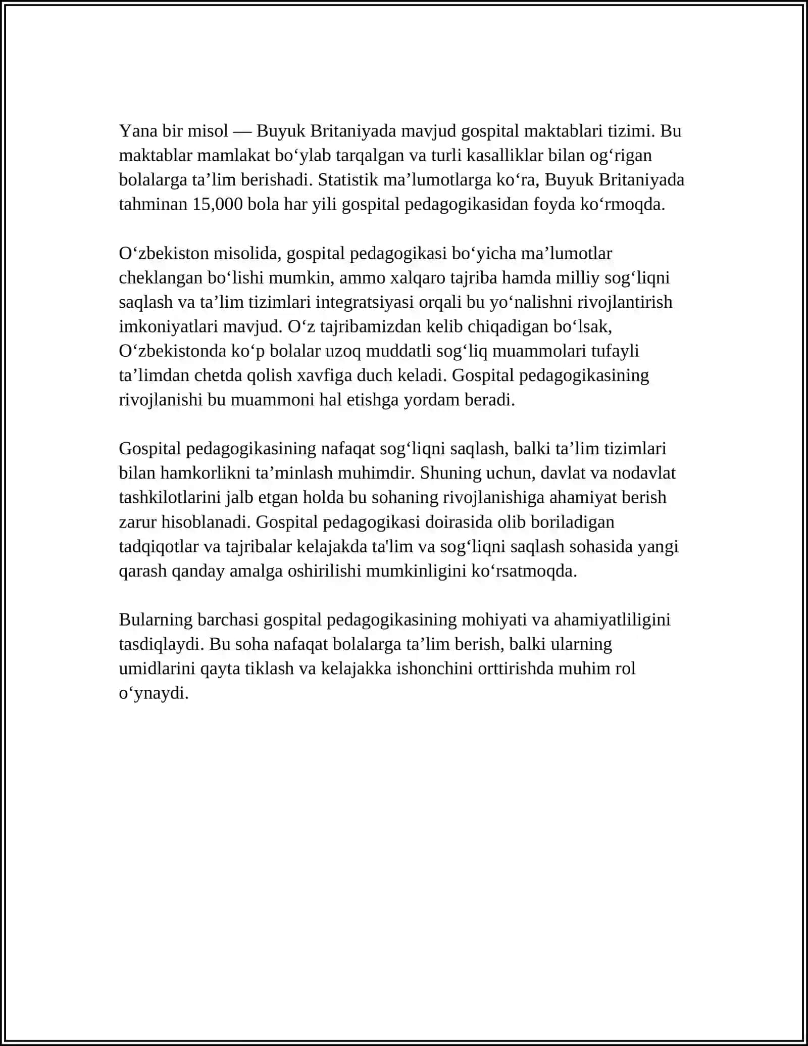 GOSPITAL PEDAGOGIKASI KICHIK GURUHLARDA 4