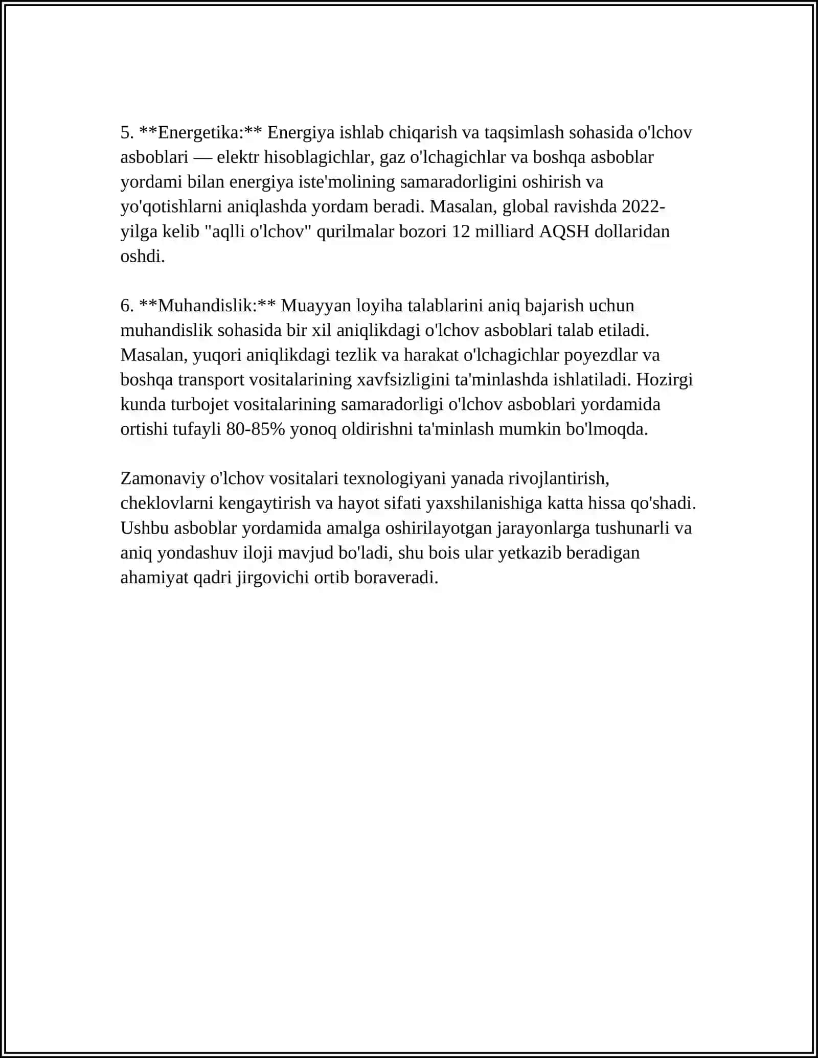 Zamonaviy o'lchov asboblarining ahamiyati 4