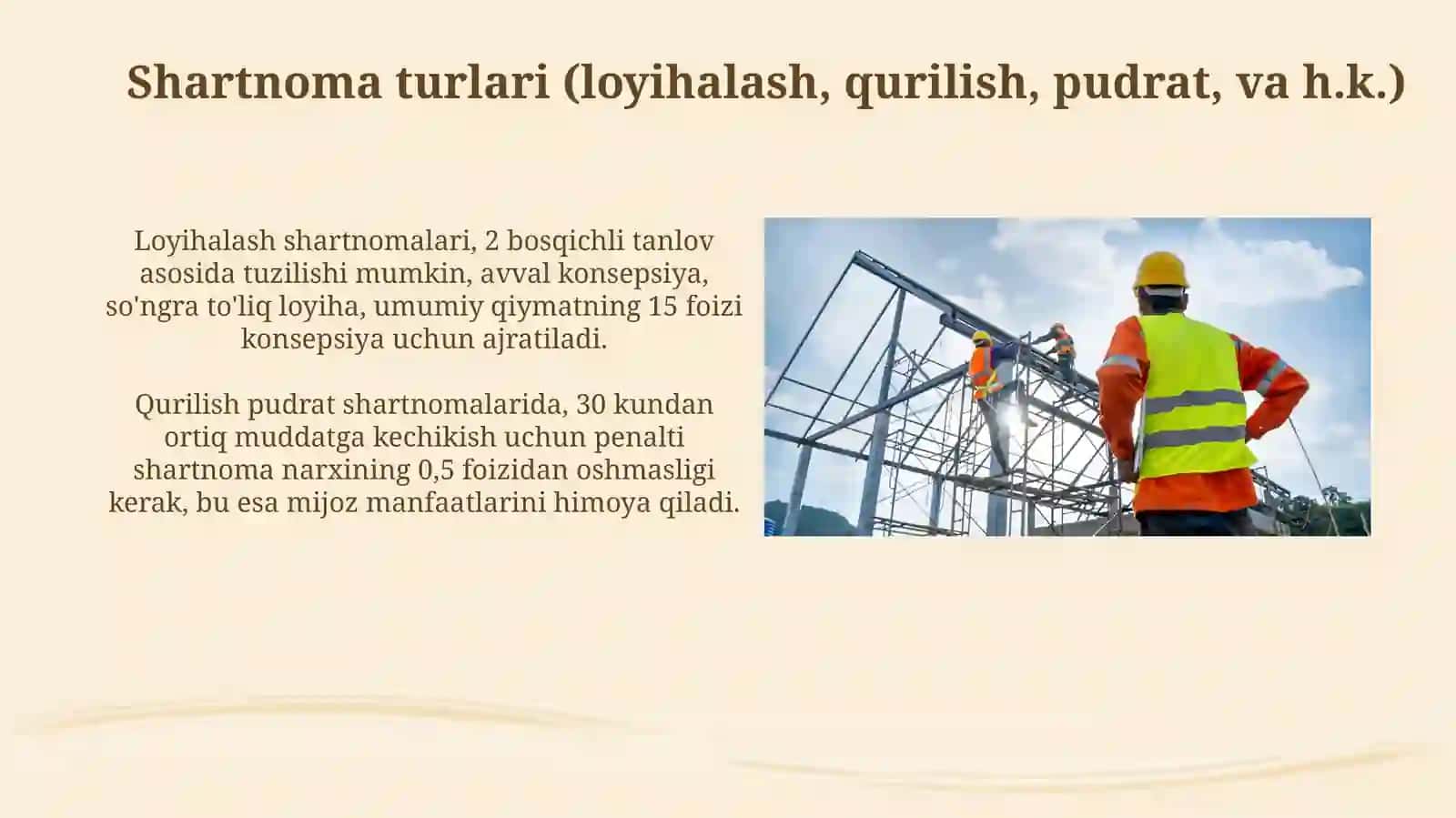 Qurilishdagi shartnomamunosabatlari 4