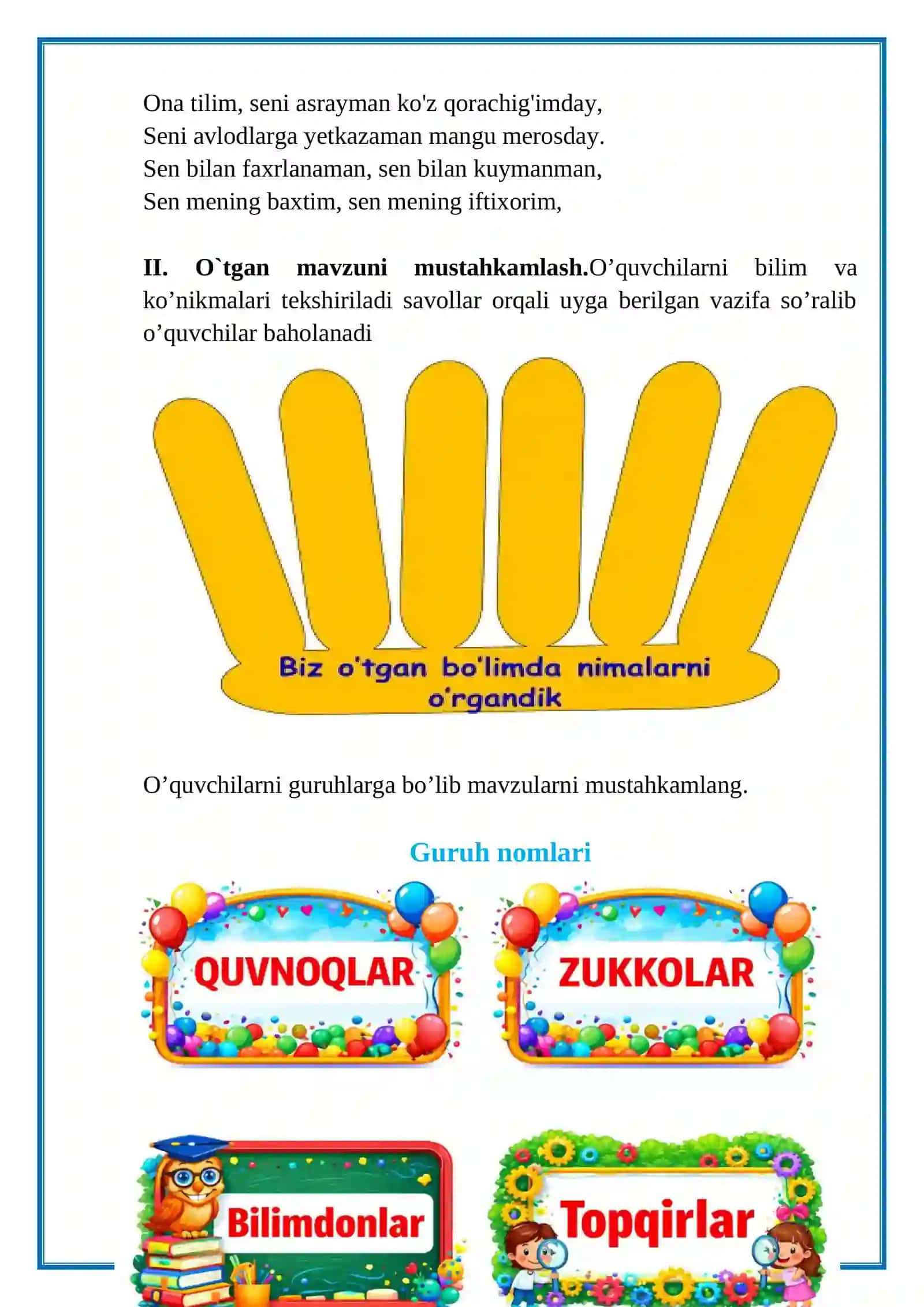 4-sinf. Ona tili. Fe’l yasovchi qo’shimlarning imlosi. 19-dars. 4