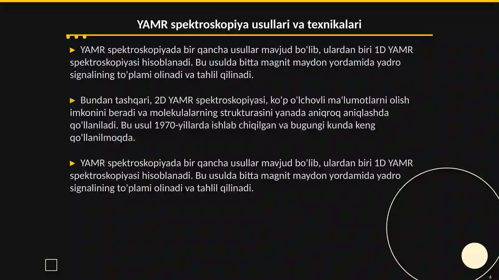 YAMR spektroskopiya qòllanilishi 4