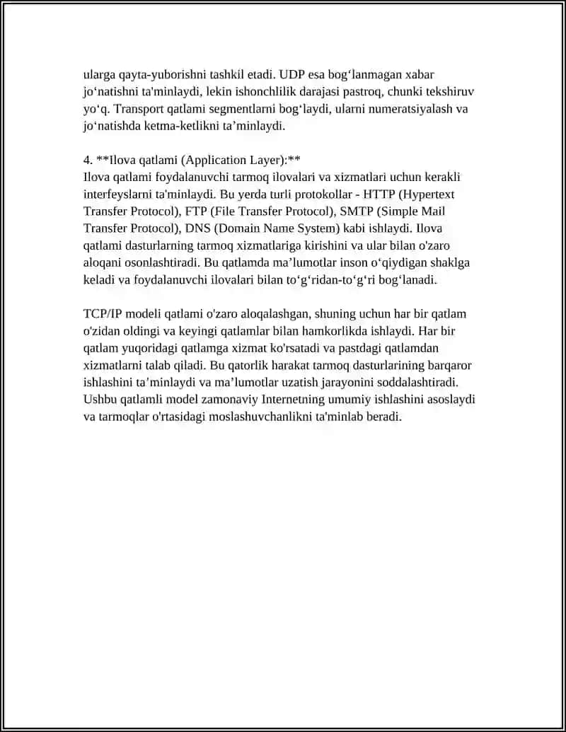 TCP/IP MODELI 4