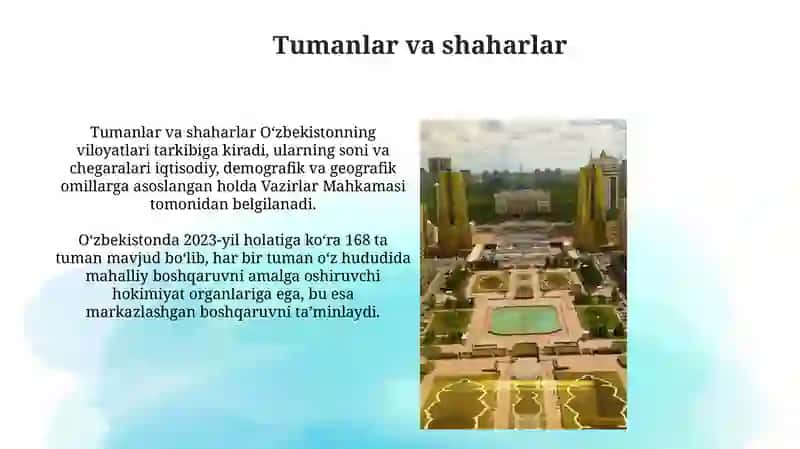 Oʻzbekistonning mamuri hududi tuzilushi 4