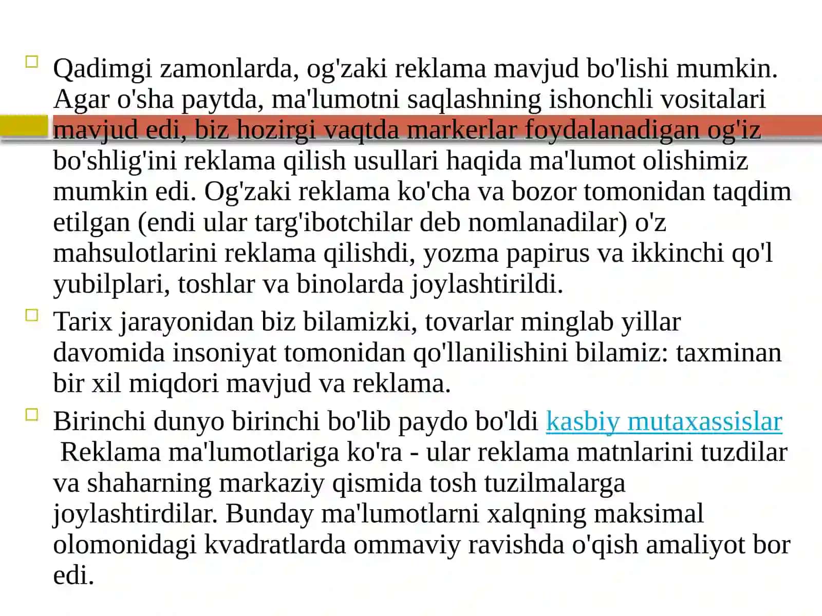 Reklama paydo bo’lishining va rivojlanish tarixi 4
