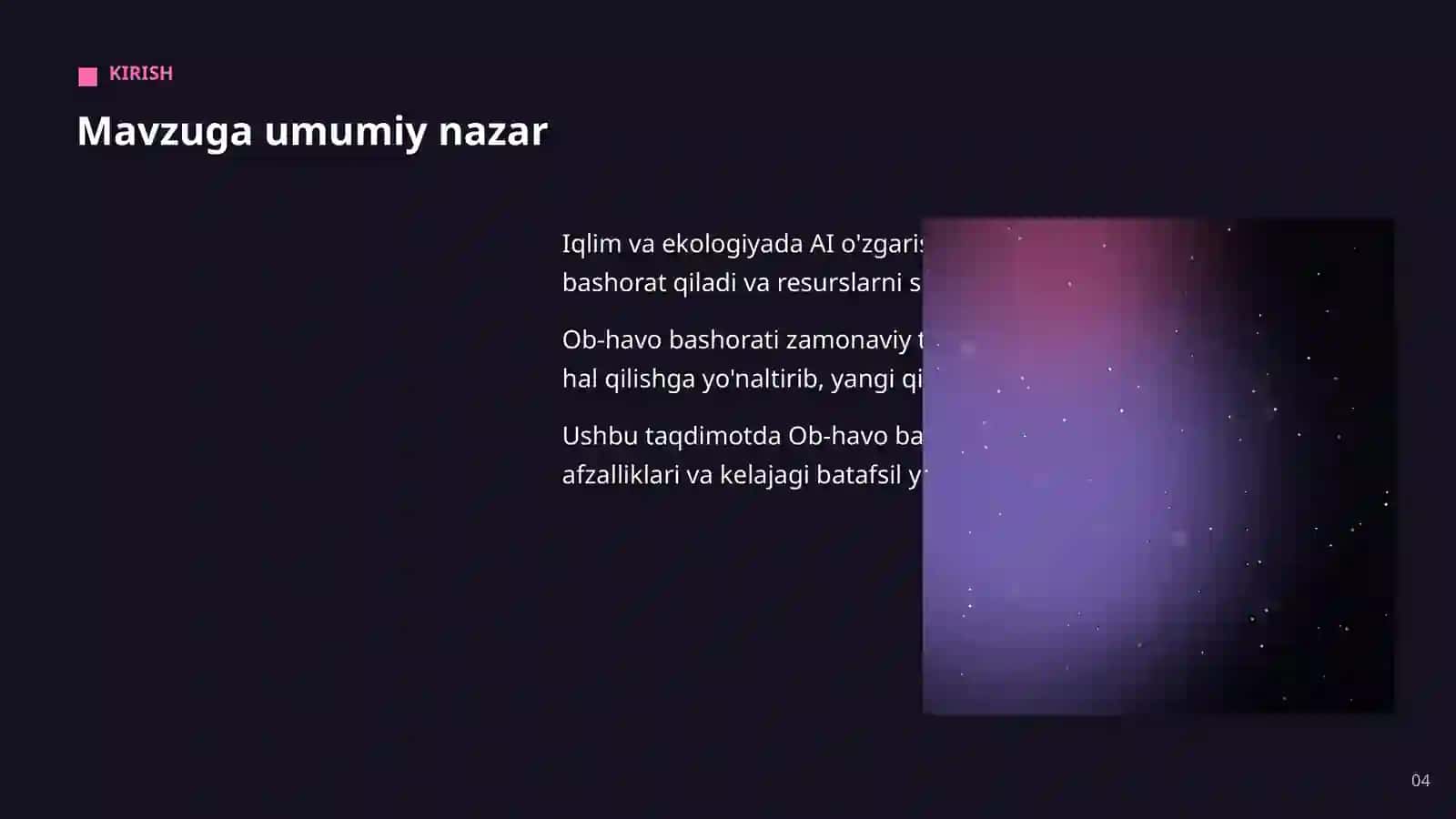 Iqlim va ekologiyada AI 4