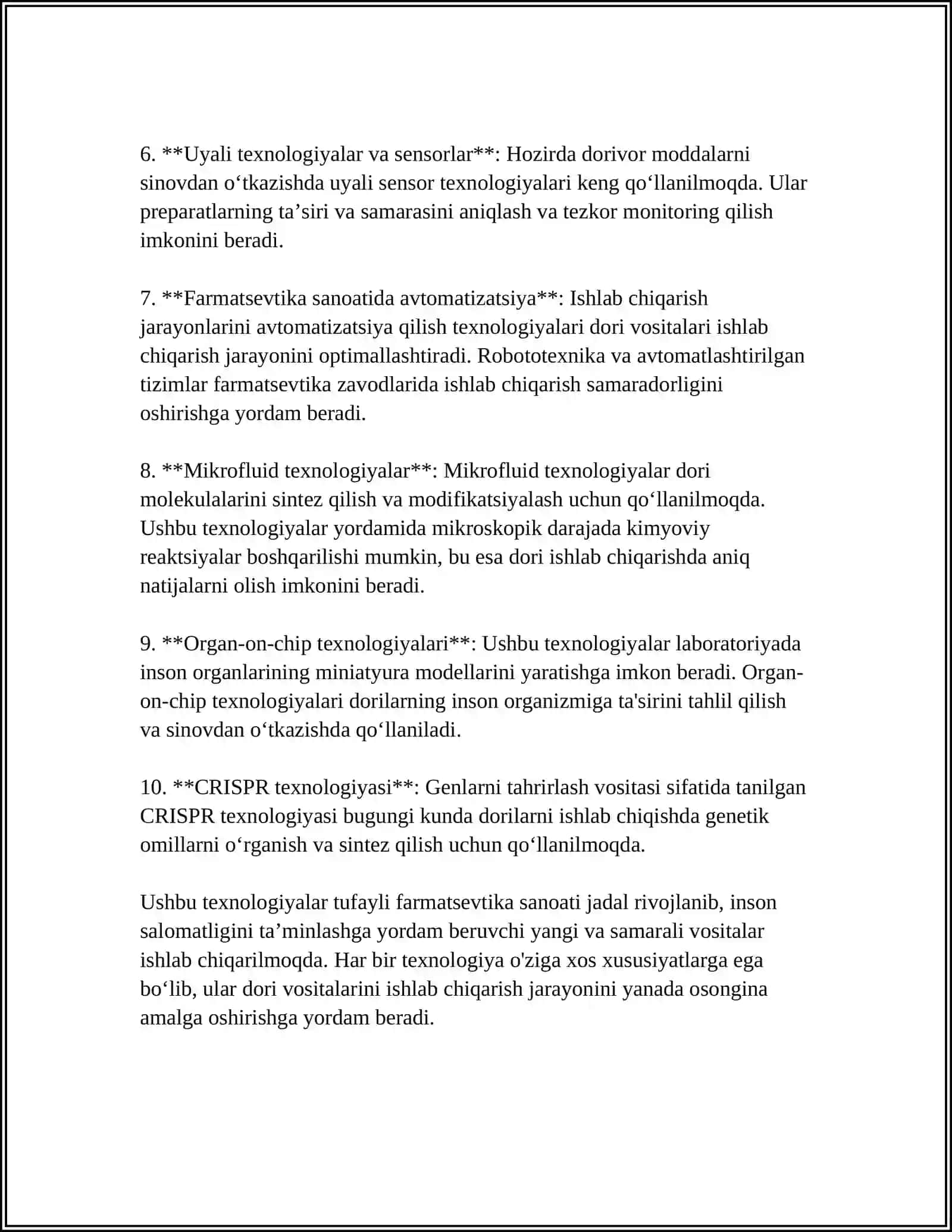 Dori Vositalari, Tibbiy Buyumlar va Farmasevtik Tovarlarıni Ishlab Chiqarish 4