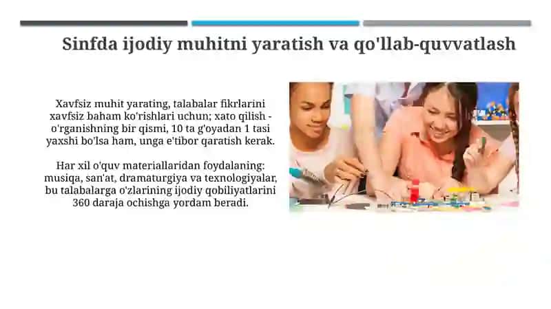 Darsdagi kreativ muammolarnihaletish 4