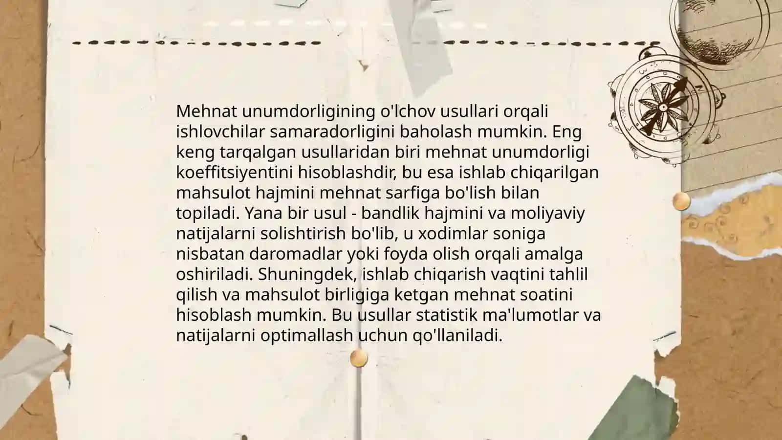 Mehnat unumdorligi va uni hajmiga ta'sir qiluvchi omillar 4