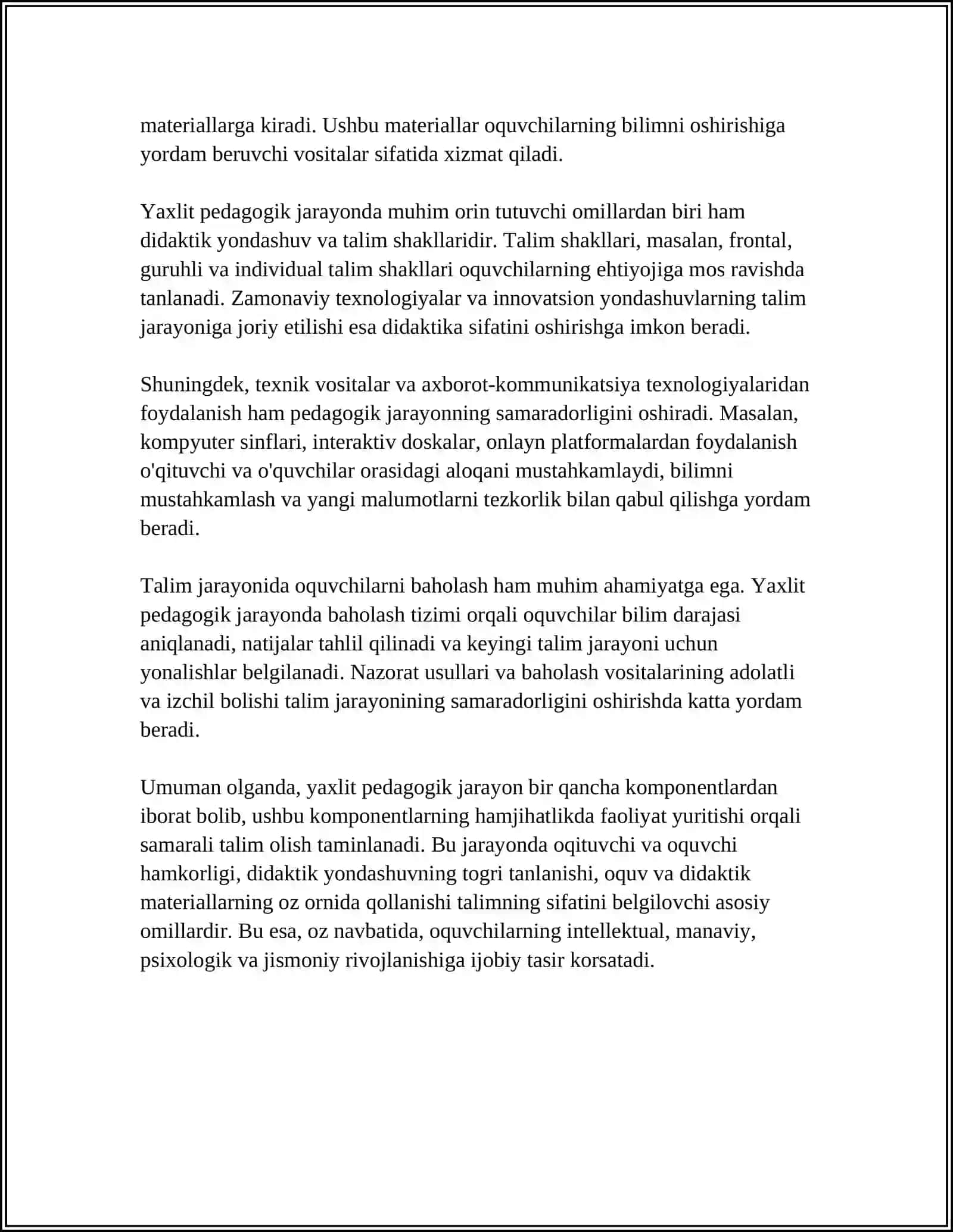 YAXLIT PEDAGOGIK JARAYON BOSQICHLARI 4