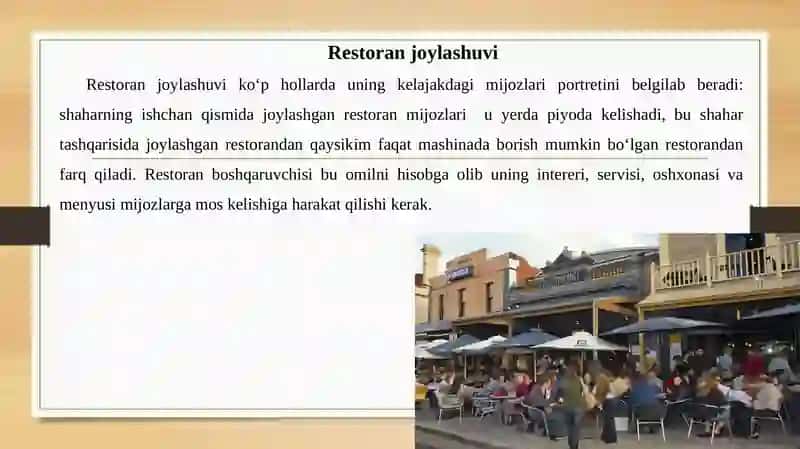 Mehmonxonalarda ovqatlanish xizmatini tashkil etish 4