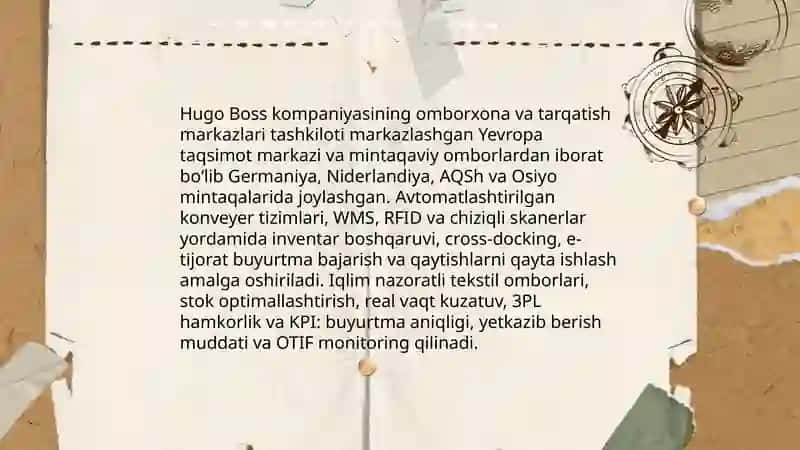 Hugo Boss kompaniyasining logistika tizimlari 4