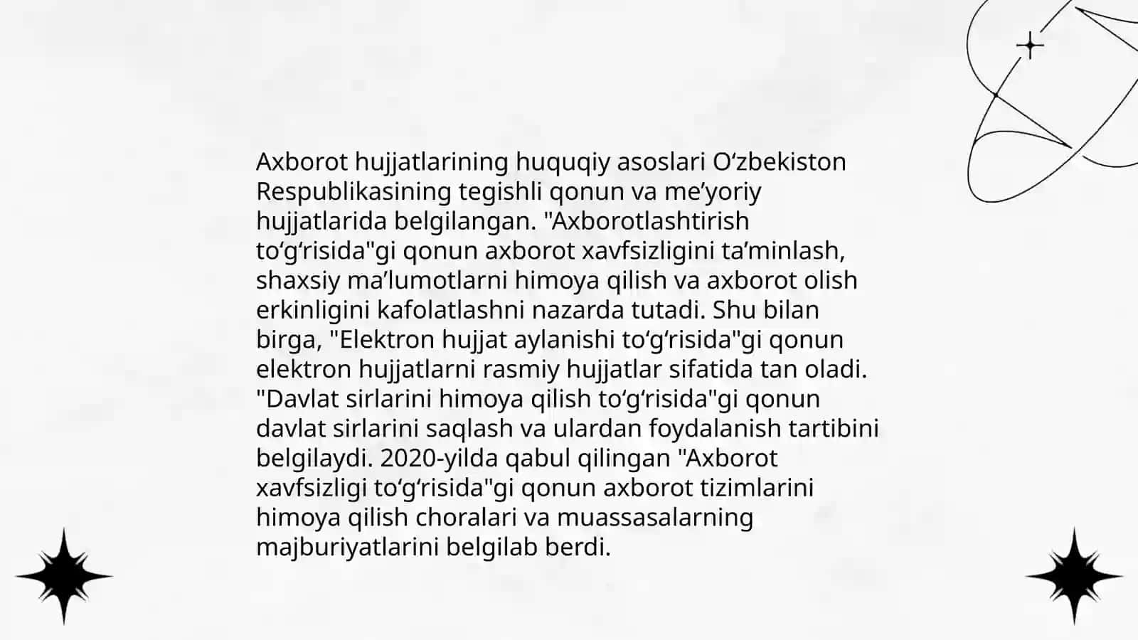 Ma'lumot axborot xujjatlari 4