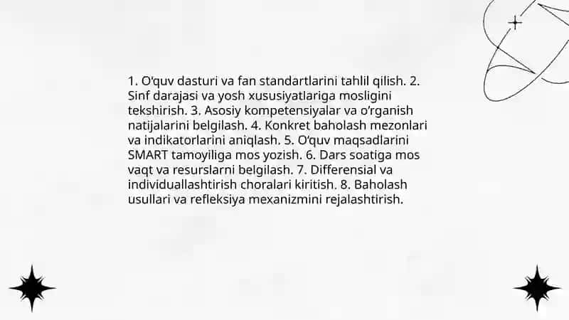 Bir soatlik dars reja konspekti 4