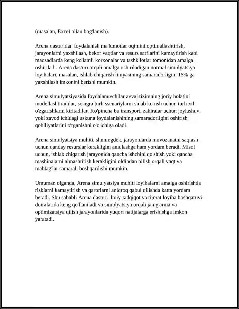 ARENA SIMULYATSIYA MUHITI 4