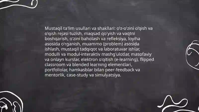 Mustaqil ta'limning mohiyati va vazifalari 4