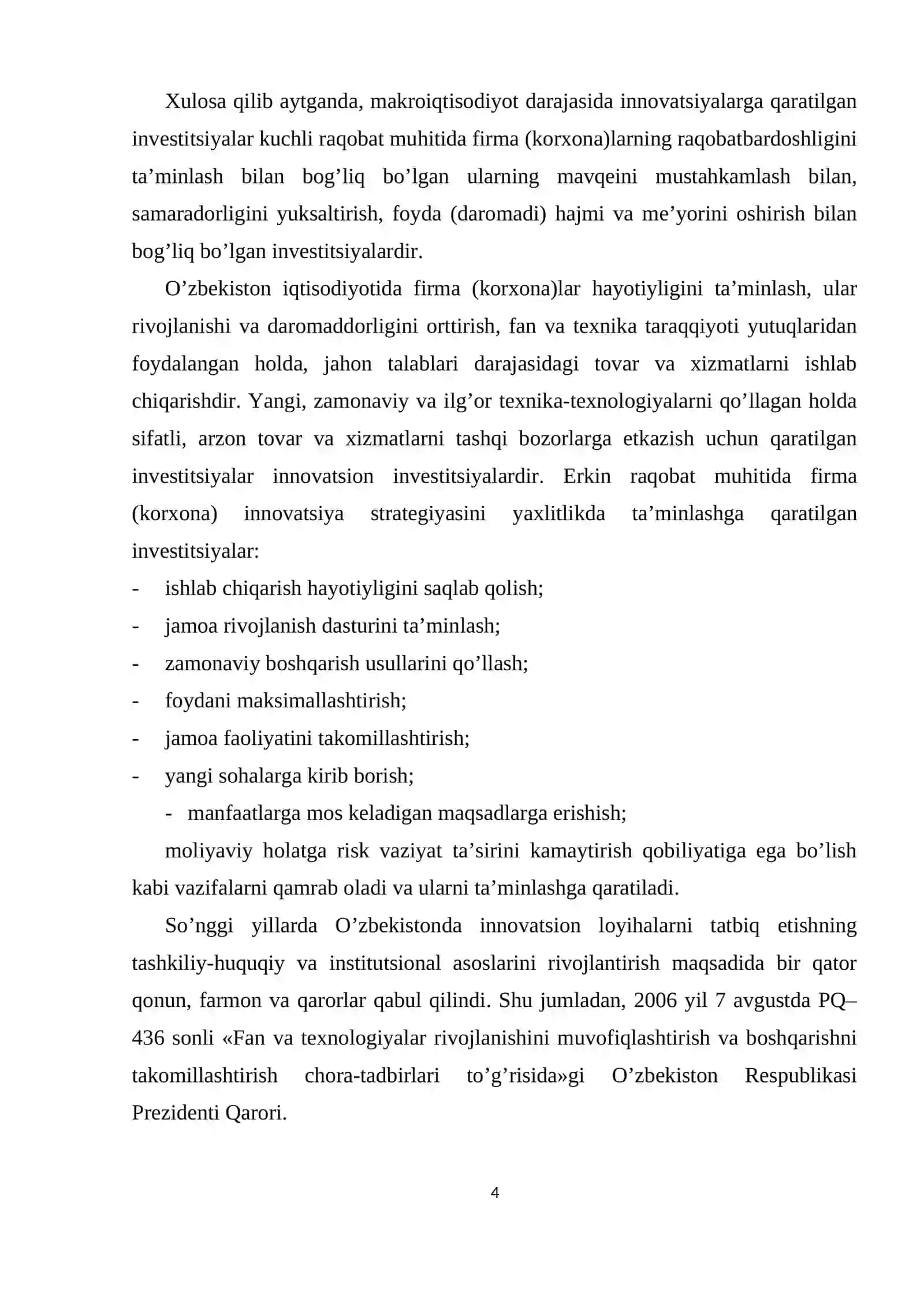 Innovatsiya faoliyatini moliyalashtirish 4