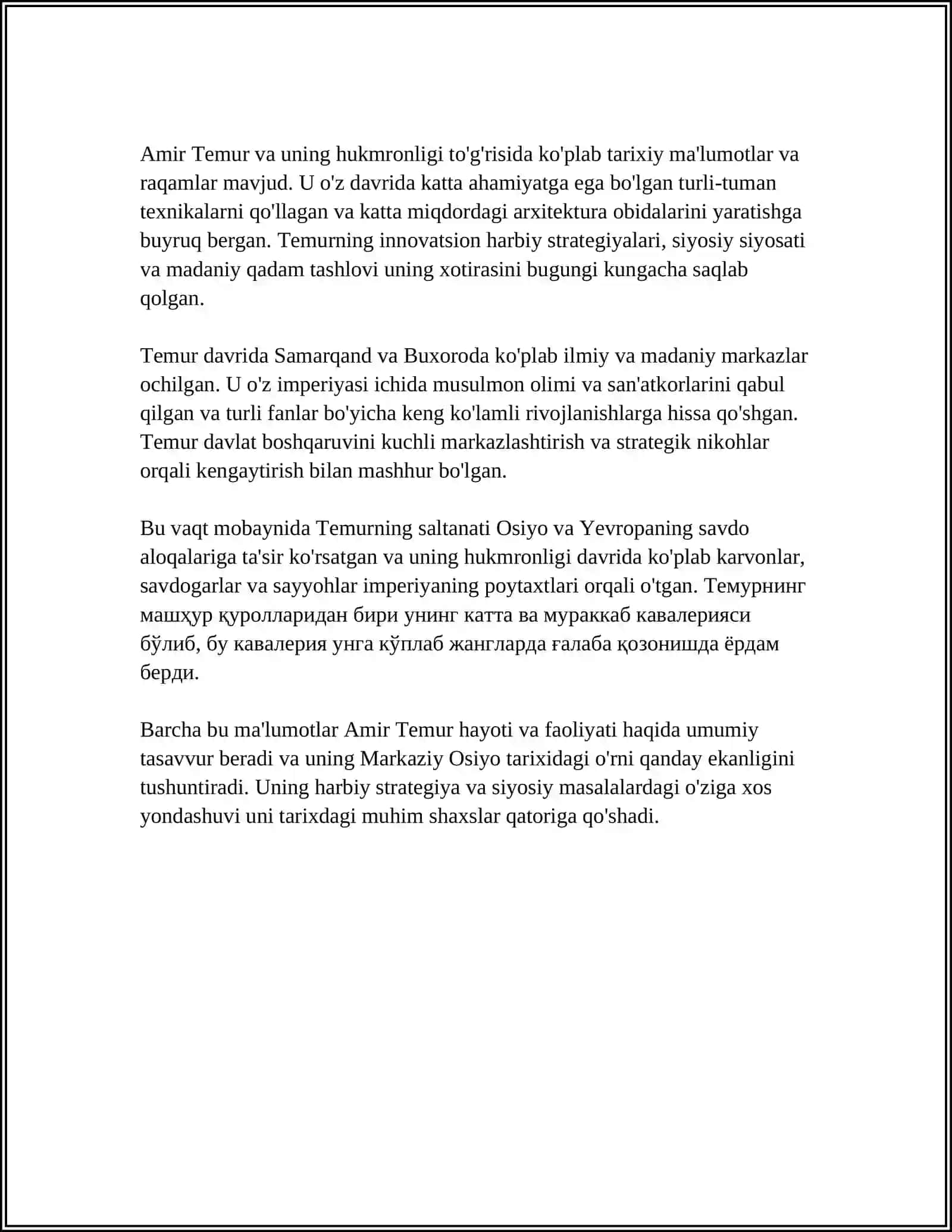 AMIR TEMUR BUYUK DAVLAT ARBOBI 4