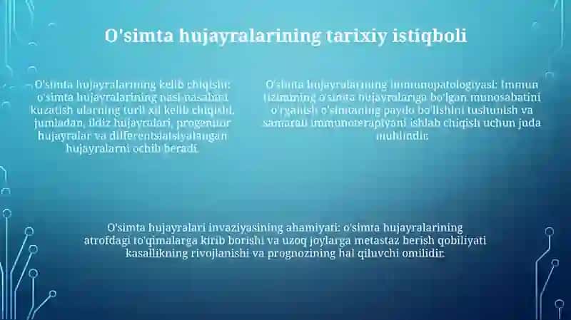 O'Sma Xujayralarni Kelib Chiqishidagi Ahamiyati 4