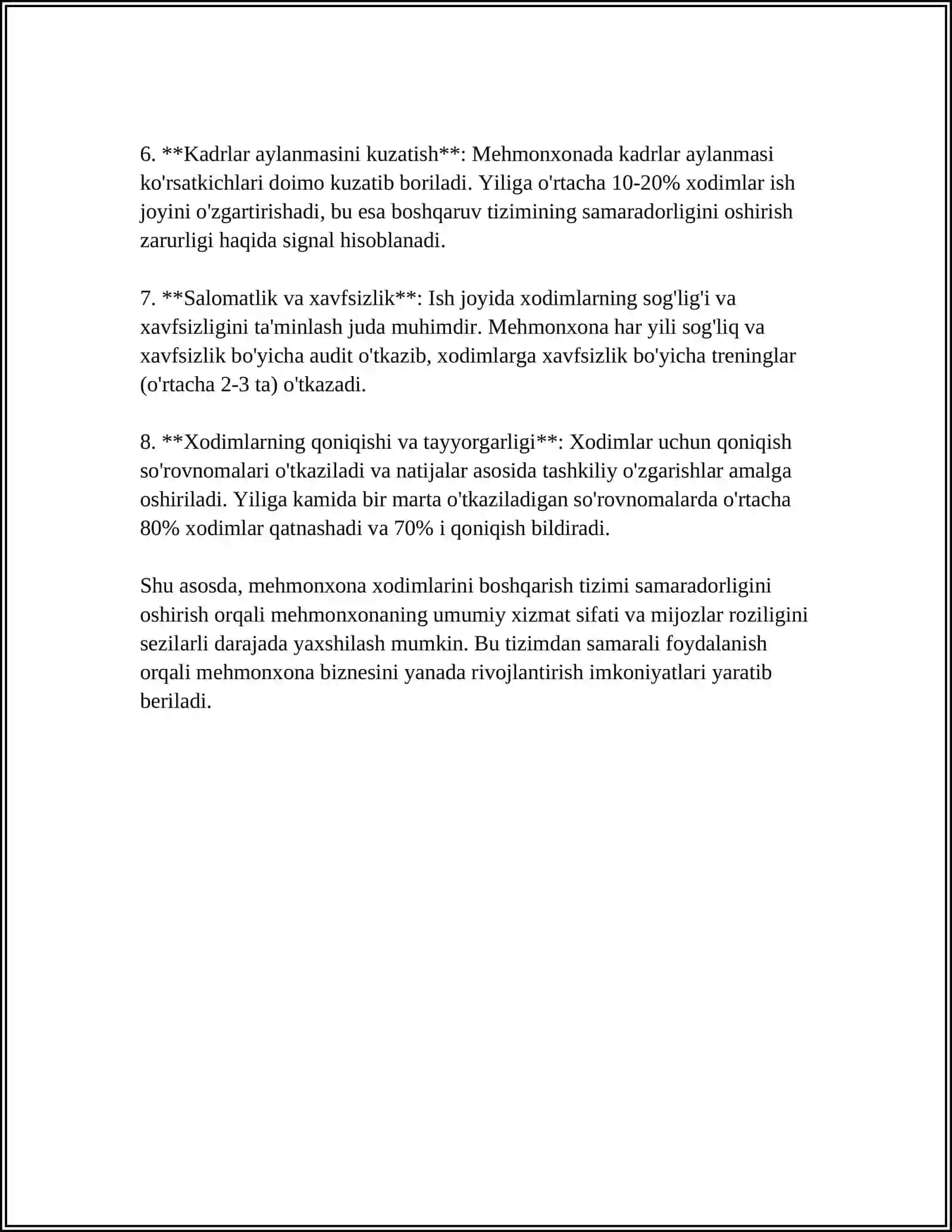 TURIZM VA MEHMONXONA KORXONALARIDA MEHNATNI TASHKIL ETISH VA ISHCHILARNI BOSHQARISH 4
