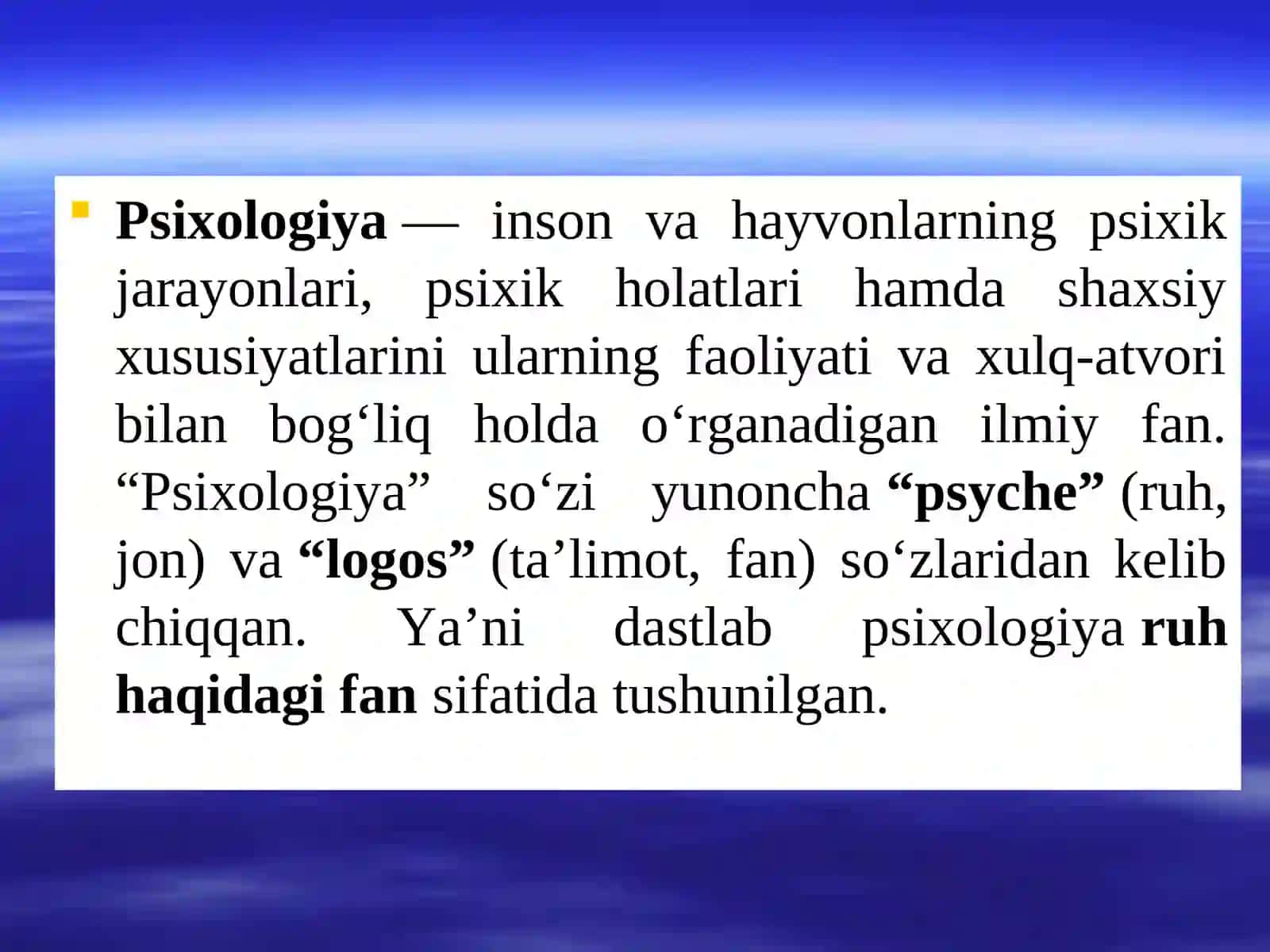 Psixologiya fanini o'rganish 4