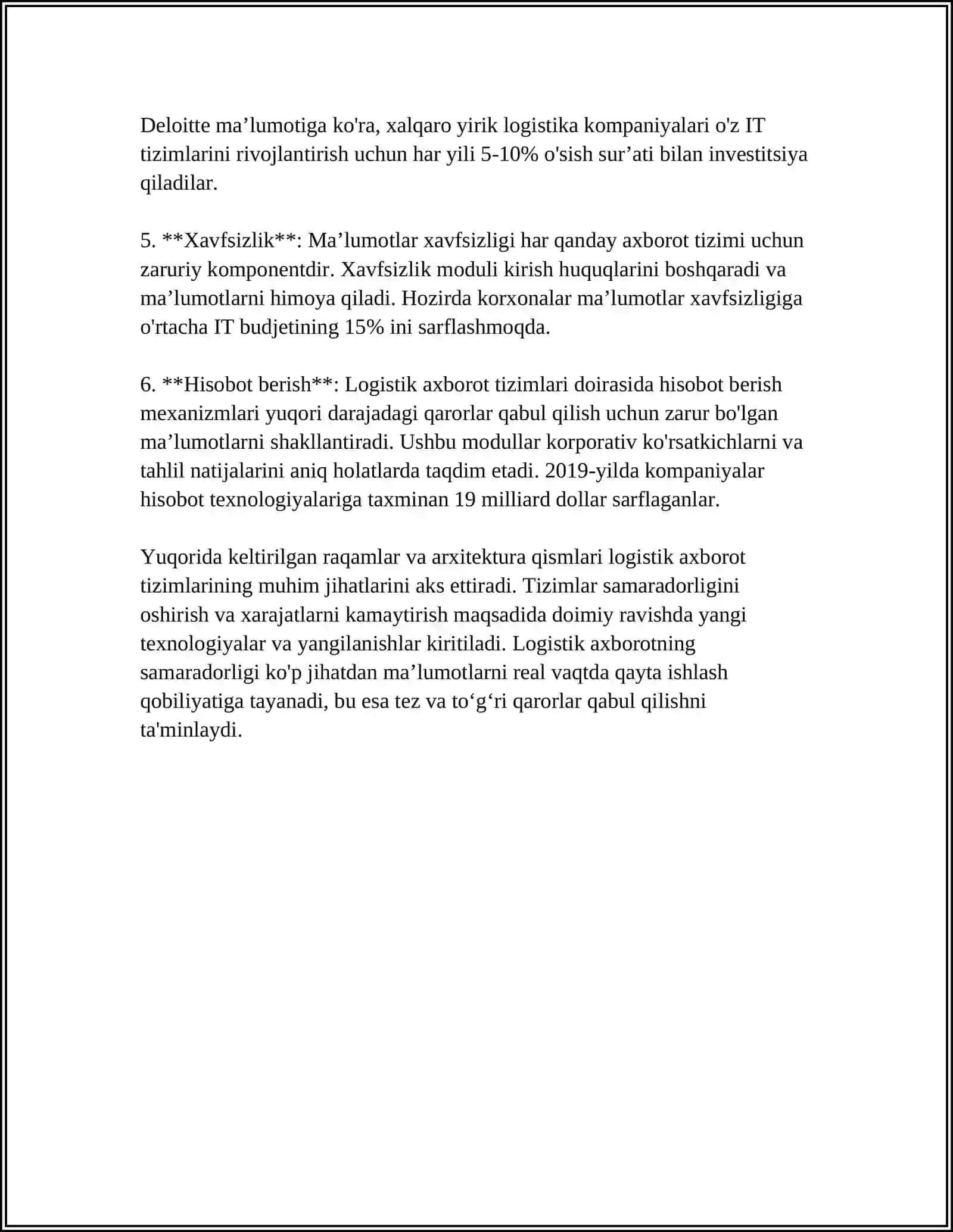 LOGISTIKA AXBOROT TIZIMLAR 4